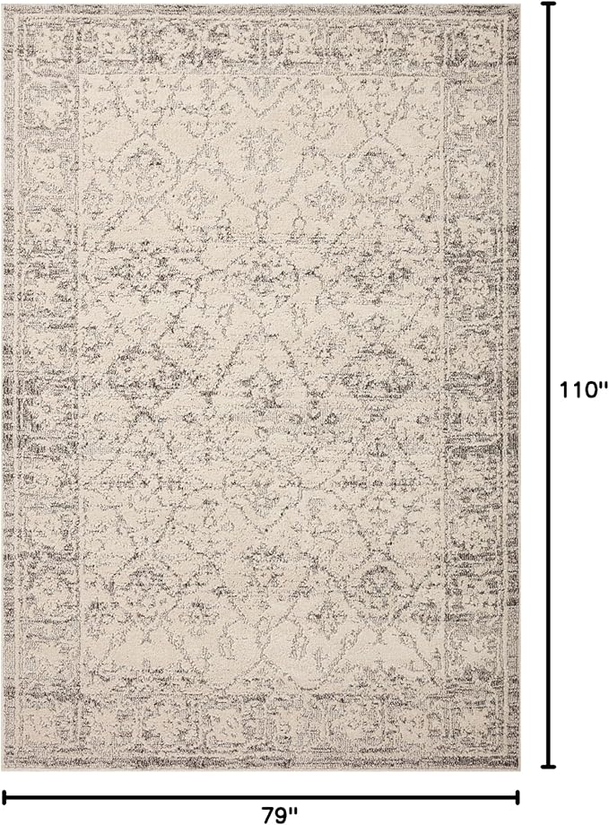 Loloi Magnolia Home by Joanna Gaines Gigi Collection GIG-02 Ivory/Stone 6'-7" x 9'-2" Area Rug