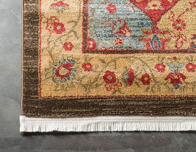 Unique Loom Edinburgh Collection Area Rug - Tulip (10' 6" x 16' 5" Rectangle Multi/Tan)