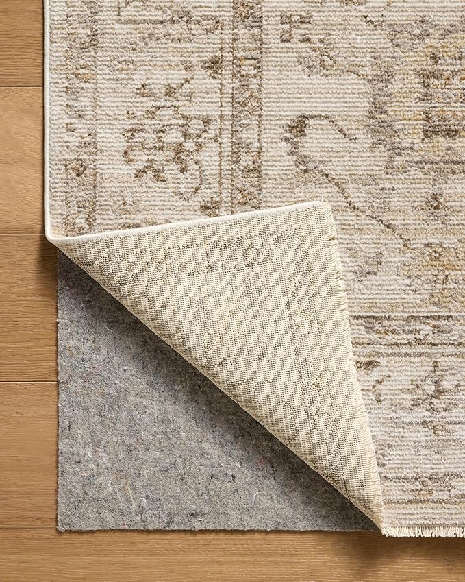 Loloi Magnolia Home by Joanna Gaines Pace Collection PAC-01 Natural/Stone 9'-6" x 9'-6" Round Area Rug