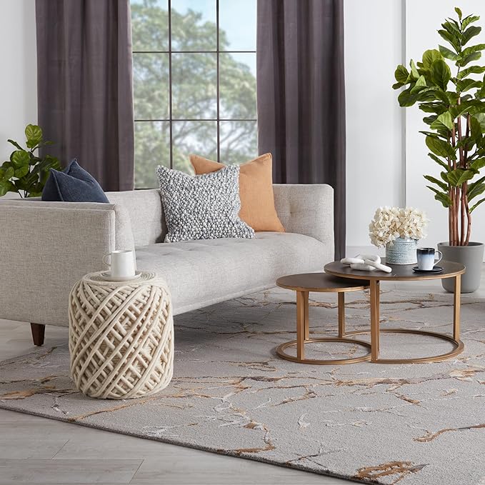 Jaipur Living Shattered Handmade Abstract Gray/Gold Area Rug (6'X9')