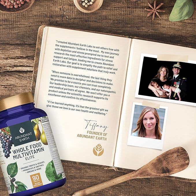 Whole Food Multivitamin for Women Daily Multi Vitamins Supplements for Men Mens Multivitamins + B Complex, Probiotic Multi Enzyme, Omegas for Organic Energy Mood Digestion 90ct-4pk