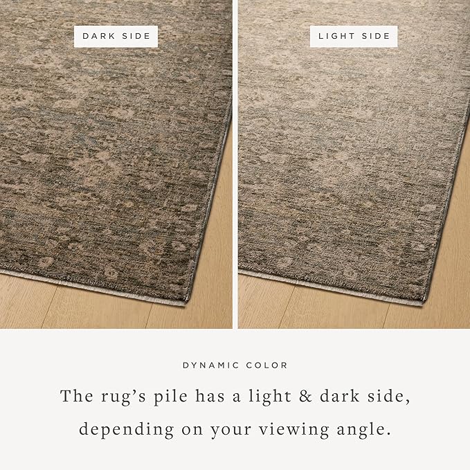 Loloi Magnolia Home by Joanna Gaines Junie Collection JUE-06 Lagoon/Natural 2'-0" x 3'-0", .38" Pile Height, Accent Rug