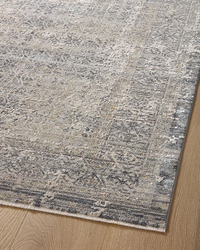 Loloi Amber Lewis Alie Collection ALE-04 Sky/Stone 7'-10'' x 7'-10'', .13'' Pile Height, Round Area Rug