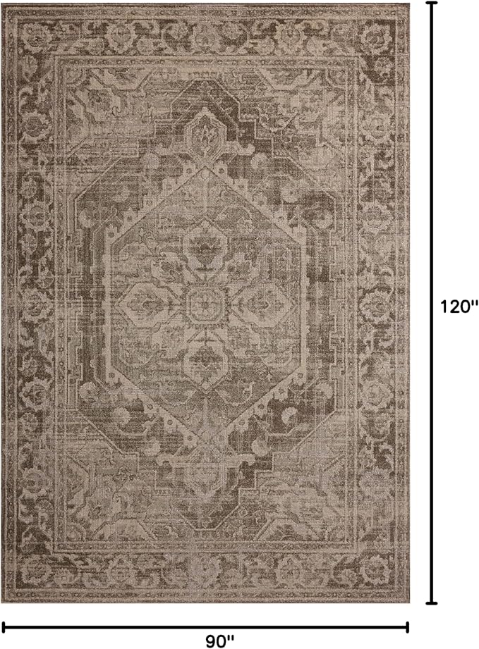 Loloi Magnolia Home by Joanna Gaines Mona Collection MOA-01 Cocoa/Stone 7'-6" x 10' Area Rug