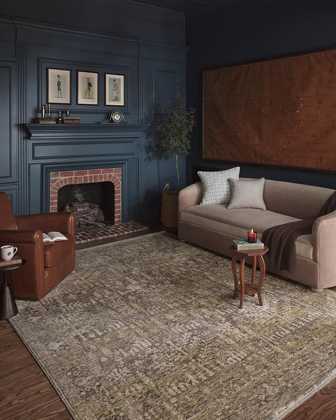 Loloi Magnolia Home by Joanna Gaines Junie Collection JUE-02 Moss/Natural 2'-7" x 10'-0", .38 Pile Height, Runner Rug