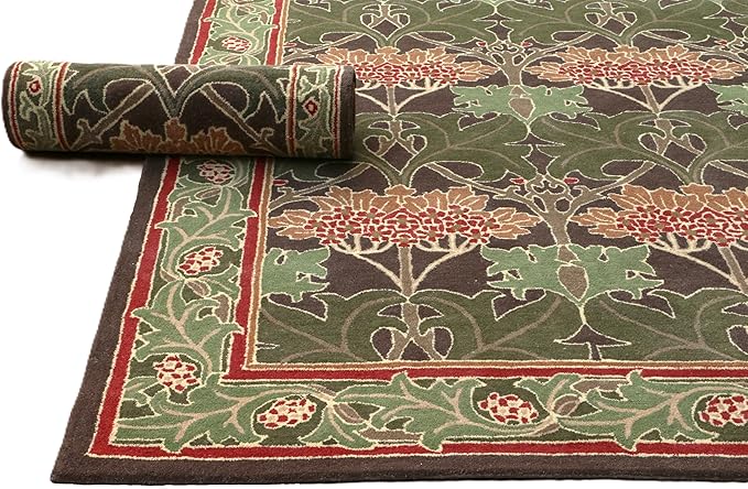 Vintage Style Area Rug Floral Pattern Cecile Green Best for Living Room & Bed Room (3 ft x 5 ft)