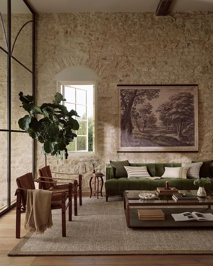 Loloi Magnolia Home by Joanna Gaines Henley Collection Ivory/Brown 9'-3" x 13' Area Rug