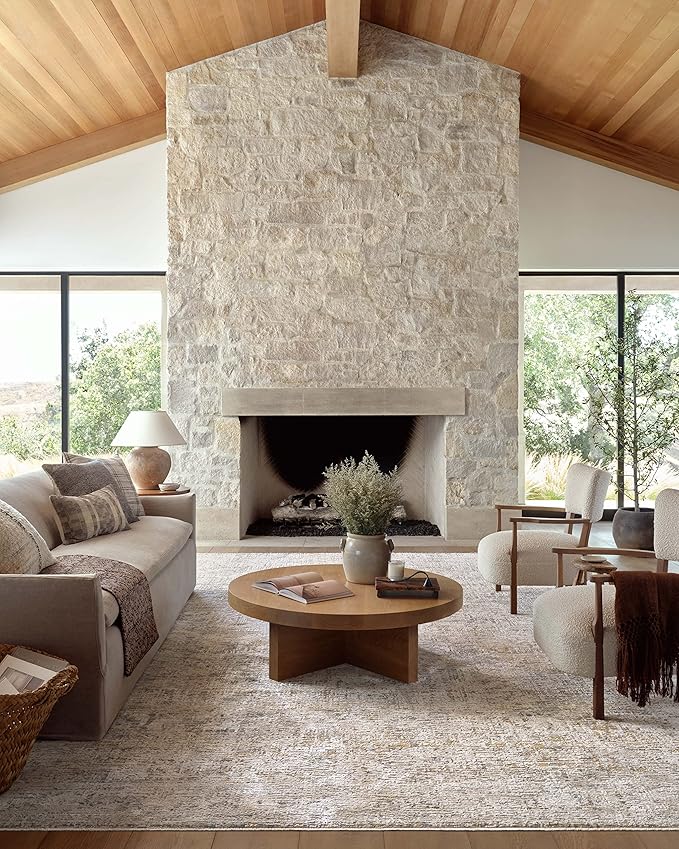 Loloi Amber Lewis Alie Collection ALE-05 Gold/Beige 9'-6'' x 13'-1'', .13'' Pile Height, Area Rug