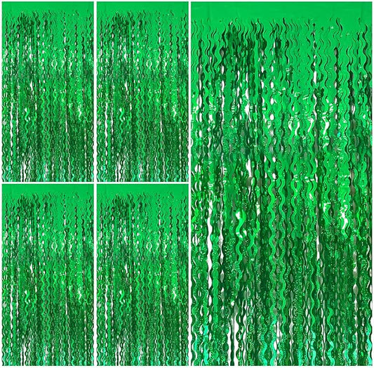 Tinsel Foil Fringe Curtains Wavy Backdrop for Parties Sparkle Metallic Wavy Foil Fringe Backdrop Curtain for Party Decorations Photo Booth Props for Birthday Graduation Wedding