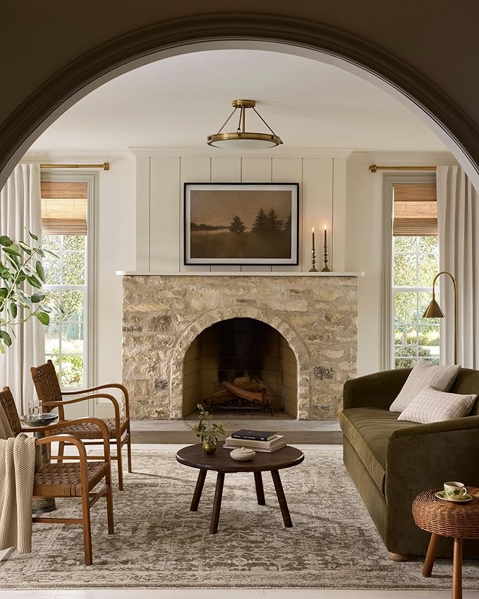 Loloi Magnolia Home by Joanna Gaines Pace Collection PAC-06 Forrest/Natural 5'-3" x 7'-6" Area Rug