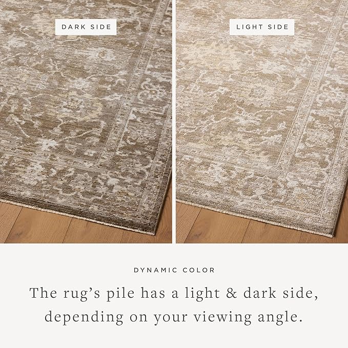 Loloi Magnolia Home by Joanna Gaines Pace Collection PAC-01 Bark/Natural 9'-6" x 9'-6" Round Area Rug