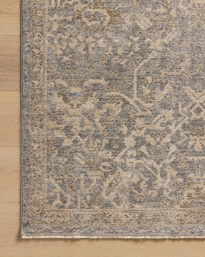 Loloi Magnolia Home by Joanna Gaines Junie Collection JUE-01 Blue/Natural 2'-7" x 8'-0", .38 Pile Height, Runner Rug