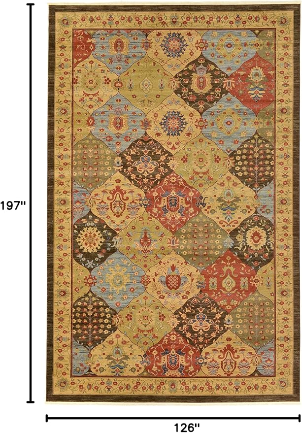 Unique Loom Edinburgh Collection Area Rug - Tulip (10' 6" x 16' 5" Rectangle Multi/Tan)