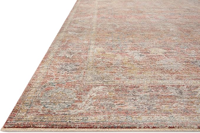 Loloi Magnolia Home by Joanna Gaines Millie Collection MIE-04 Sunset/Multi 7'-10" x 7'-10", .25" Pile Height, Round Area Rug