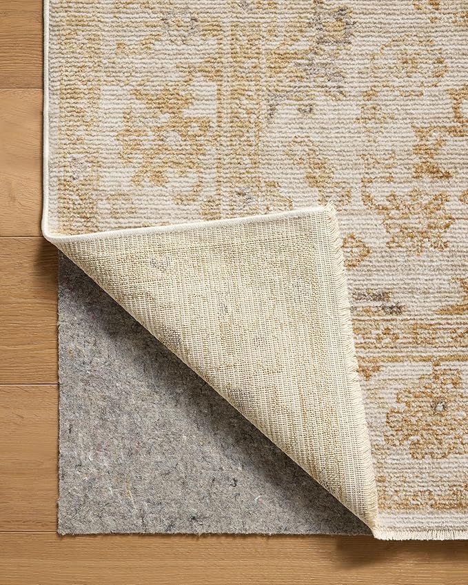 Loloi Magnolia Home by Joanna Gaines Pace Collection PAC-02 Natural/Gold 5'-3" x 5'-3" Round Area Rug