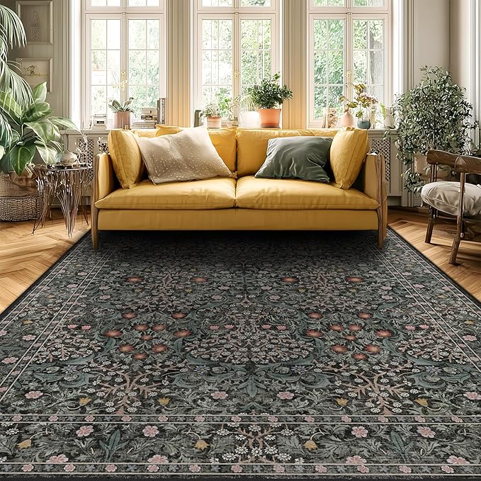 8x10 Rugs for Living Room Washable Green Area Rug Rugs for Bedroom