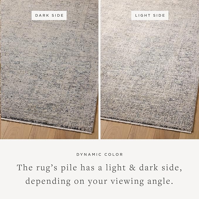 Loloi Amber Lewis Alie Collection ALE-01 Stone/Mist 9'-6'' x 13'-1'', .13'' Pile Height, Area Rug