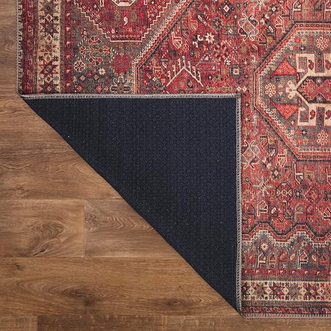 Keen Home Design 10x14 Rug - Machine Washable Area Rug with Non-Slip Backing, Ideal for Living Room, Dining Room, Bedroom - Vintage, Easy Clean, Durable, Low Pile Rug - (9'7" x 14')