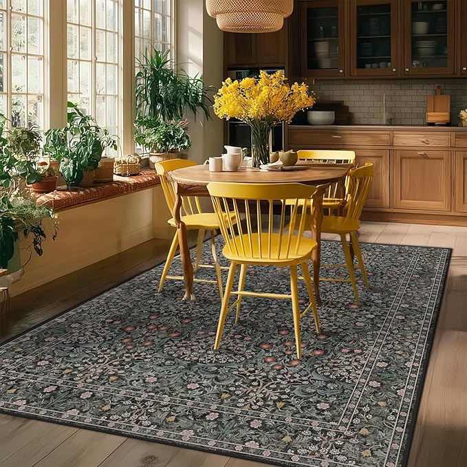 Bedroom Rug 5x8 Area Rugs Washable Green Rugs for Living Room