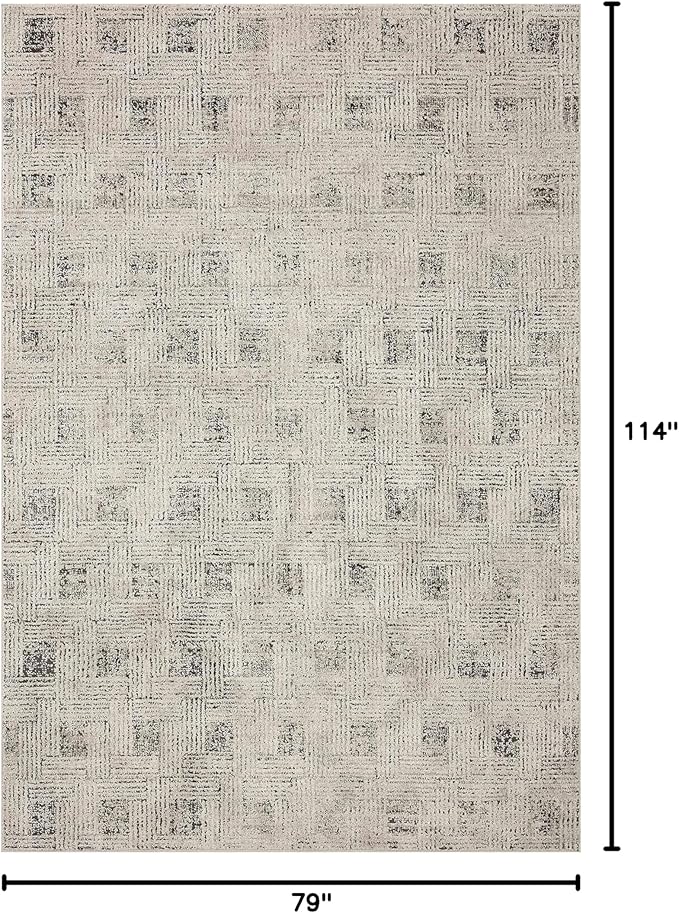 Loloi Kamala Collection KAM-01 Grey/Graphite 6'-7" x 9'-6" Area Rug