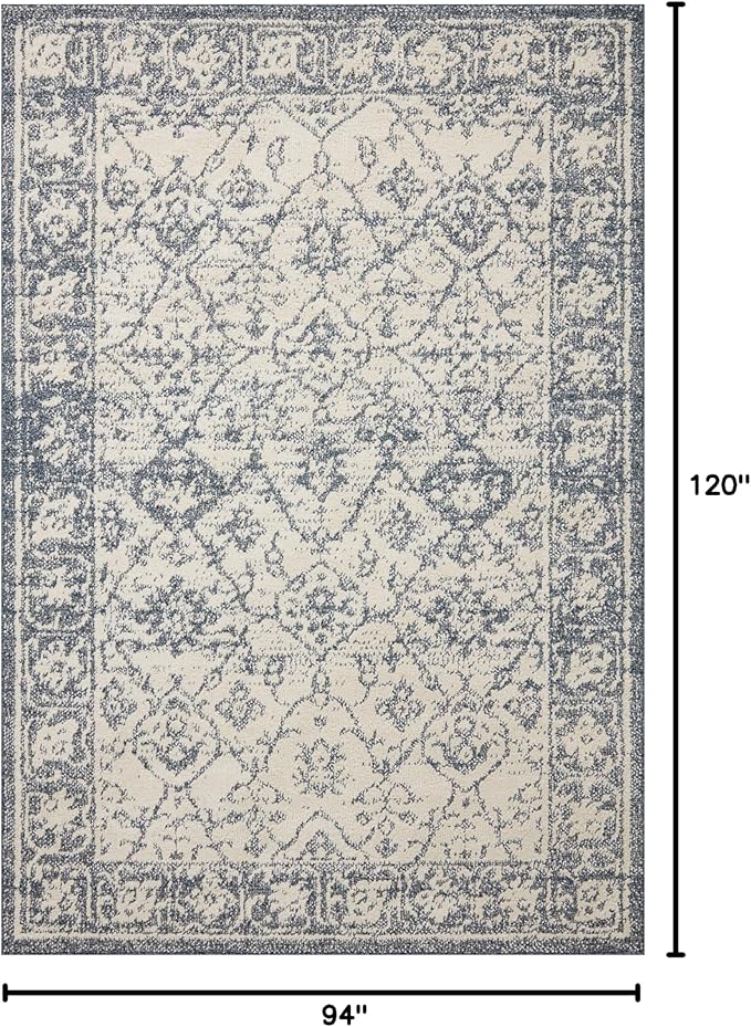 Loloi Magnolia Home by Joanna Gaines Gigi Collection GIG-02 Ivory/Blue 7'-10" x 10' Area Rug