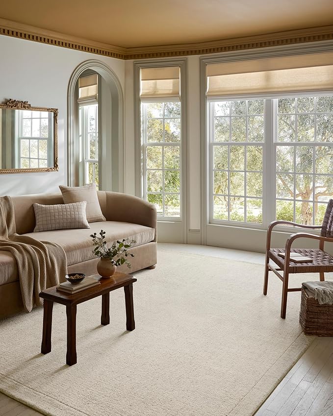 Loloi Magnolia Home by Joanna Gaines Henley Collection HNY-01 Ivory/Smoke 2'-6" x 9'-6" Runner Rug