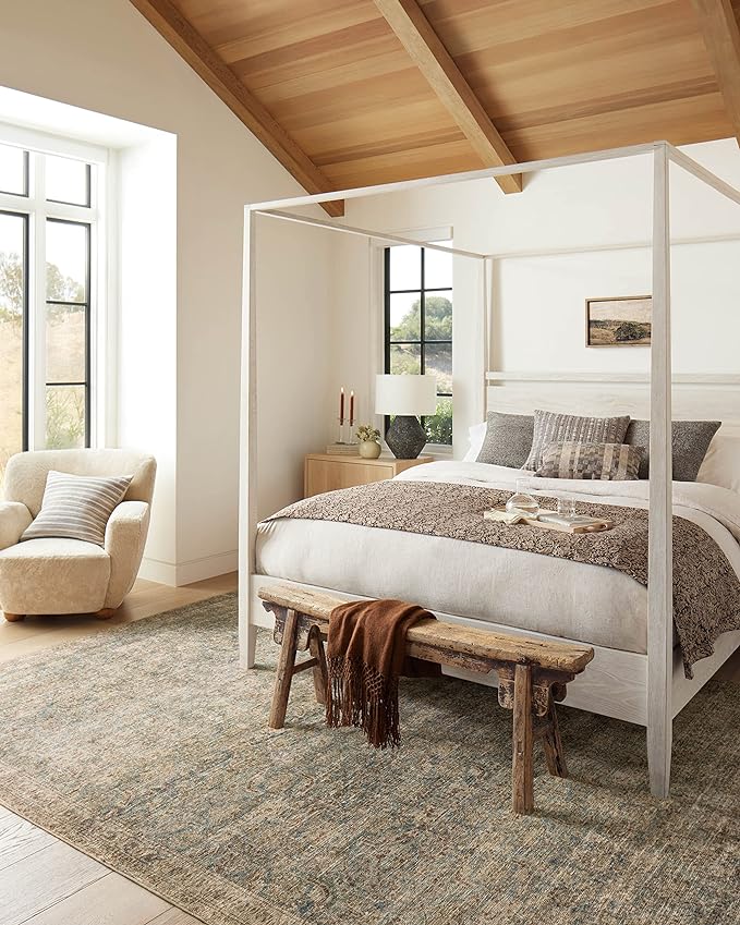 Loloi Amber Lewis Morgan Collection MOG-04 Sea/Sage 2'-3" x 7'-6" 38" Thick Runner Rug feat. CloudPile, Neutral, Room Décor, Vintage Inspired, Livingroom, Bedroom, Dining Area