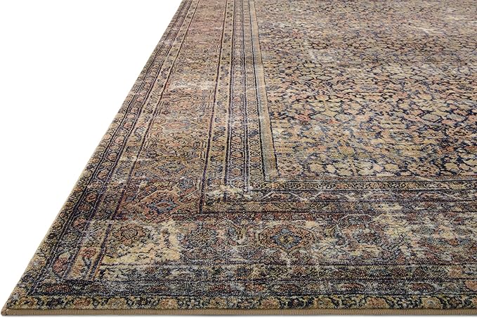 Loloi Amber Lewis Morgan Collection MOG-03 Denim/Multi 2'-0" x 5'-0" 38" Thick Accent Rug feat. CloudPile, Neutral, Room Décor, Vintage Inspired, Livingroom, Bedroom, Dining Area