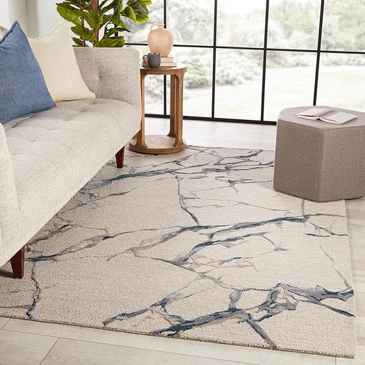 Jaipur Living Shattered Handmade Abstract Light Gray/Blue Area Rug (8'X10')