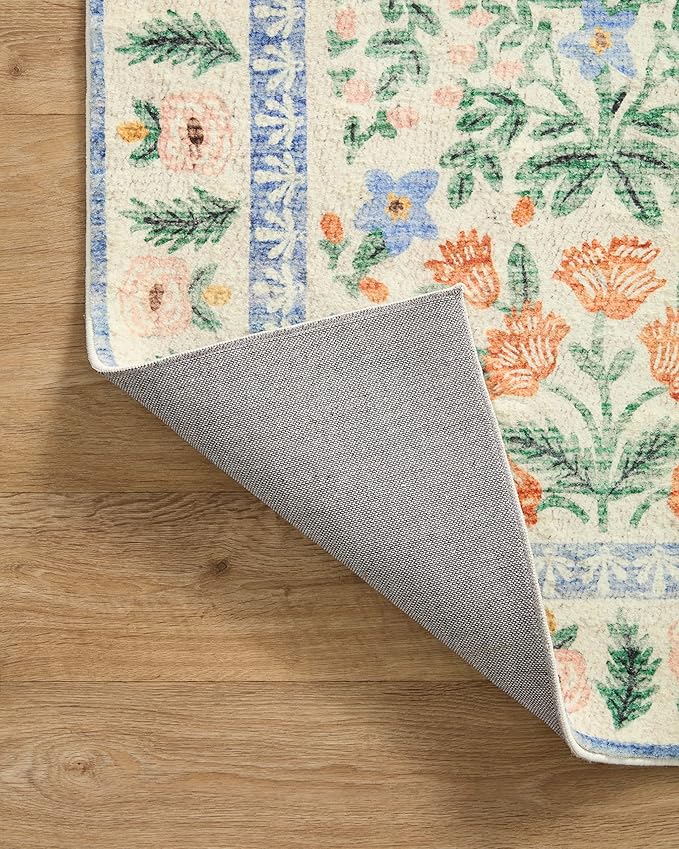 Loloi Rifle Paper Co. Eden Collection EDE-02 Mughal Garden Cream 8'-6" x 11'-6" Area Rug feat. CloudPile™