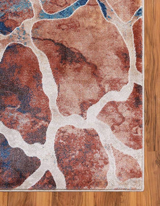 Unique Loom Mystic Collection Area Rug - Fitz Roy (5' 1" x 8' Rectangle, Brick Red/ Brown)