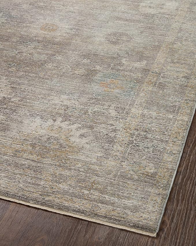 Loloi Magnolia Home by Joanna Gaines Millie Collection MIE-05 Stone/Natural 9'-6" x 13'-1", .25" Pile Height, Area Rug