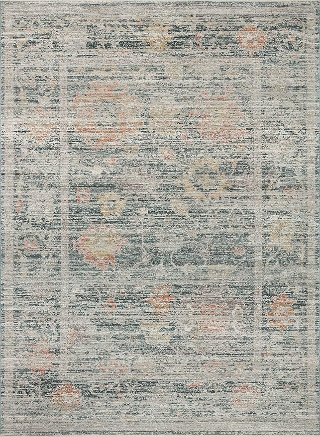 Loloi Magnolia Home by Joanna Gaines Millie Collection MIE-01 Blue/Multi 7'-10" x 10', .25" Pile Height, Area Rug
