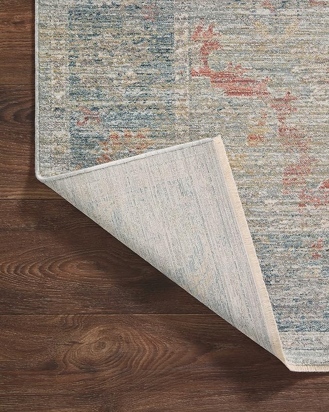 Loloi Magnolia Home by Joanna Gaines Millie Collection MIE-04 Slate/Multi 2'-7" x 14', .25" Pile Height, Runner Rug