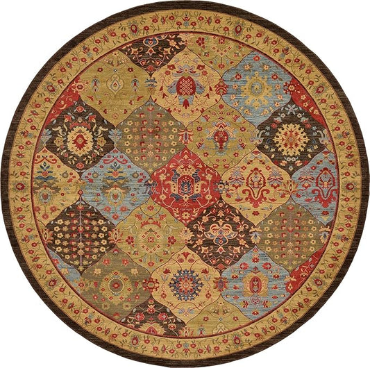 Unique Loom Edinburgh Collection Area Rug - Tulip (12' 2" Round Multi/Tan)