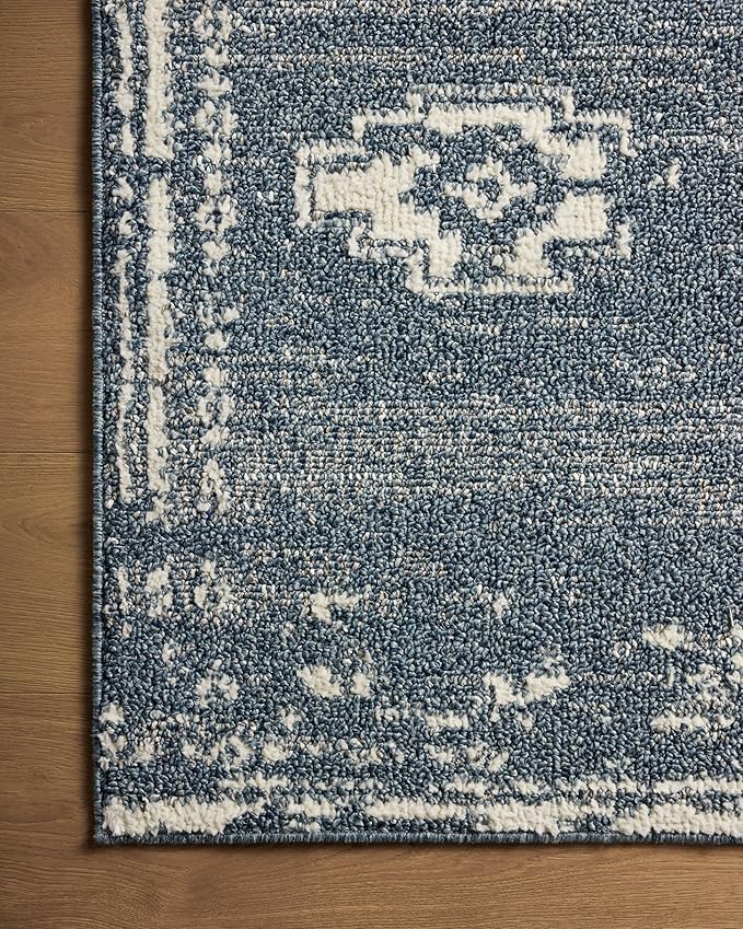 Loloi Magnolia Home by Joanna Gaines Gigi Collection GIG-03 Denim/Ivory 5'-3" x 7'-6" Area Rug