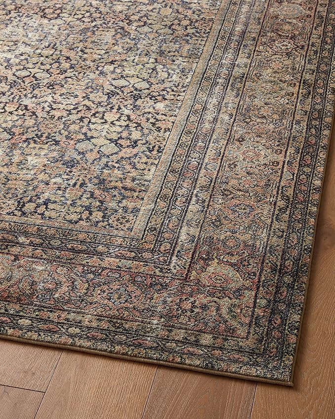 Loloi Amber Lewis Morgan Collection MOG-03 Denim/Multi 7'-3" x 9'-3" 38" Thick Area Rug feat. CloudPile, Neutral, Room Décor, Vintage Inspired, Livingroom, Bedroom, Dining Area