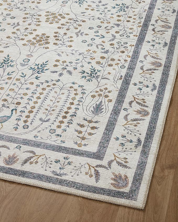 Loloi Rifle Paper Co. Maison Collection MAO-05 Wisteria Cream 2'-6" x 7'-6", .19" Pile Height, Runner Rug