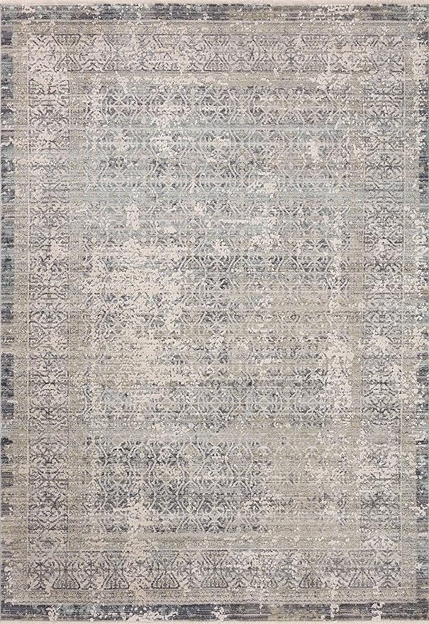 Loloi Amber Lewis Alie Collection ALE-04 Sky/Stone 2'-7'' x 7'-9'', .13'' Pile Height, Runner Rug