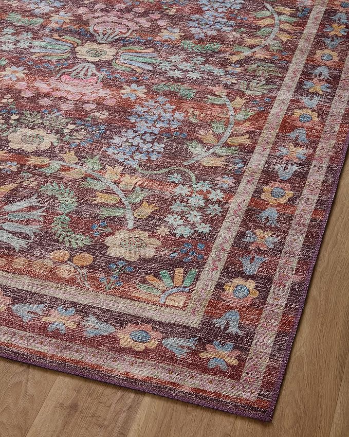 Loloi Rifle Paper Co. Maison Collection MAO-06 Red 2'-6" x 12'-0", .19" Pile Height, Runner Rug