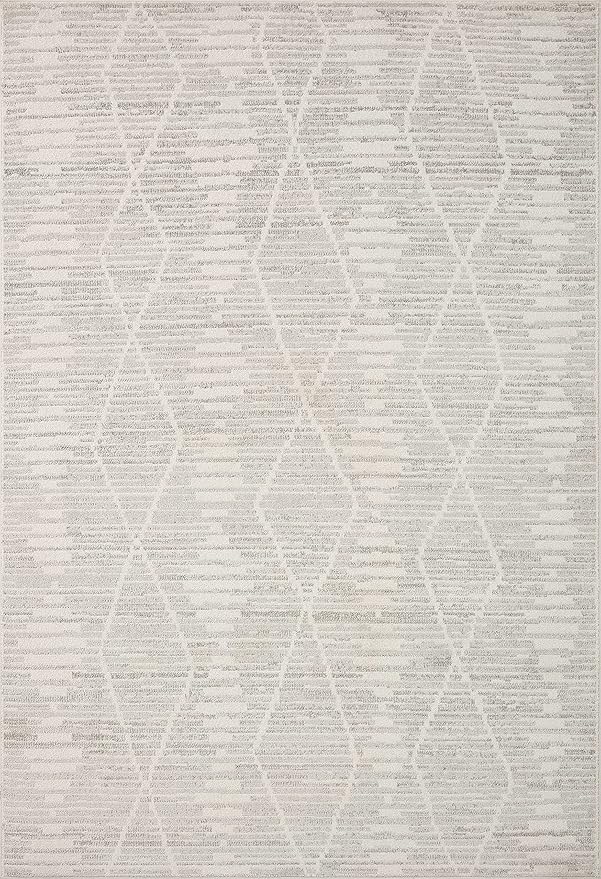 Loloi Kamala Collection KAM-02 Ivory/Silver 7'-10" x 10' Area Rug