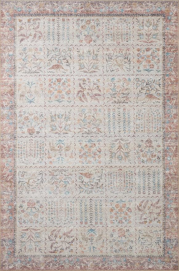 Loloi Rifle Paper Co. Maison Collection MAO-08 Cream 5'-0" x 5'-0" Round, .19" Pile Height, Accent Rug