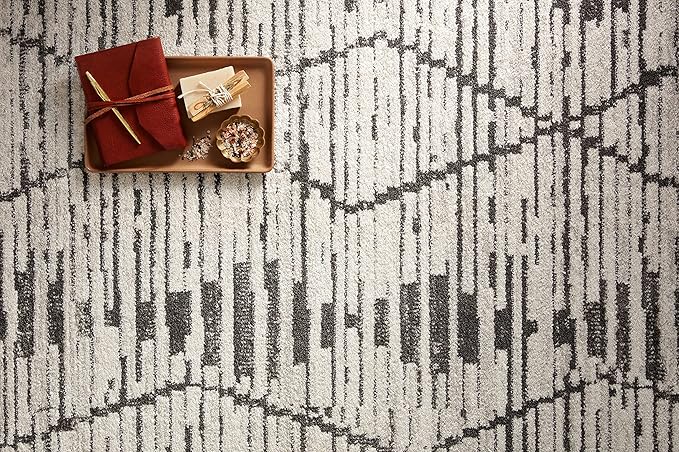 Loloi Kamala Collection KAM-02 Charcoal/Dove 5'-3" x 7'-9" Area Rug