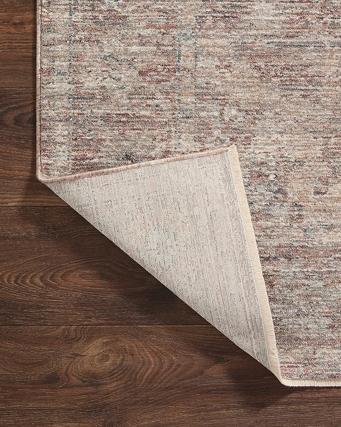 Loloi Magnolia Home by Joanna Gaines Millie Collection MIE-04 Brick/Fog 3'-6" x 5'-6", .25" Pile Height, Accent Rug