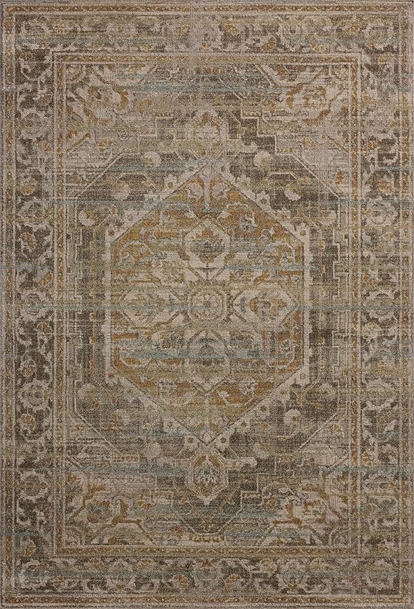 Loloi Magnolia Home by Joanna Gaines Mona Collection MOA-01 BARK/Sunrise 2'-6" x 4'-0" Accent Rug
