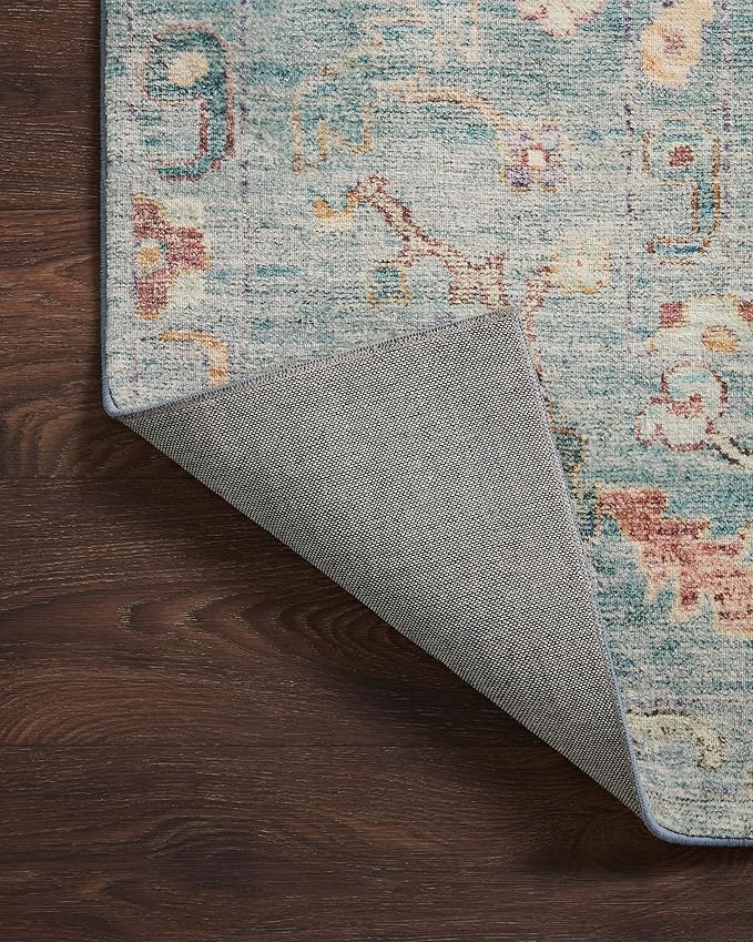 Loloi Margot Collection MAT-06 Denim/Multi 2'-6" x 11'-6" Runner Rug feat. CloudPile, No-Shed Easy Clean Large Patterned Area Rug for Living Room, Bedroom, Dining Area