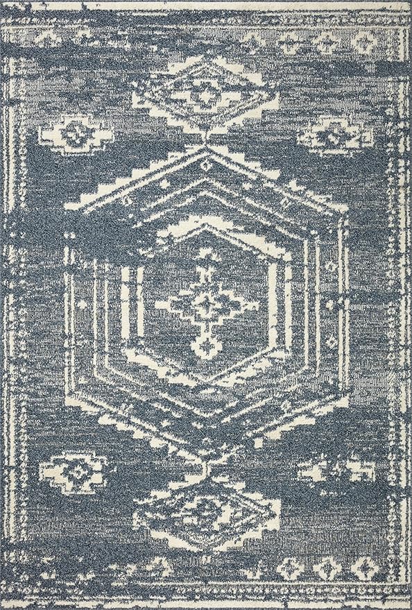 Loloi Magnolia Home by Joanna Gaines Gigi Collection GIG-03 Denim/Ivory 2'-7" x 7'-6" Runner Rug