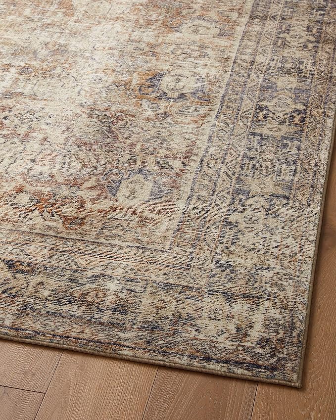 Loloi Amber Lewis Morgan Collection MOG-01 Sunset/Ink 7'-3" x 9'-3" 38" Thick Area Rug feat. CloudPile, Neutral, Room Décor, Vintage Inspired, Livingroom, Bedroom, Dining Area