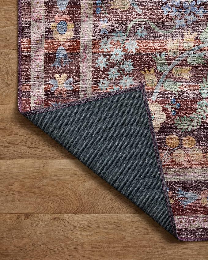 Loloi Rifle Paper Co. Maison Collection MAO-06 Red 3'-0" x 3'-0" Round, .19" Pile Height, Accent Rug