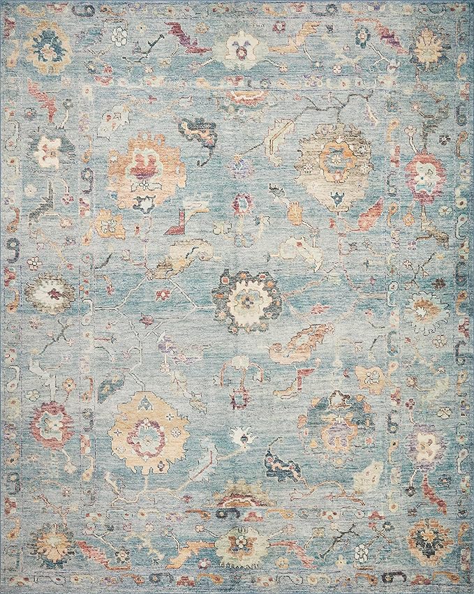 Loloi Margot Collection MAT-06 Denim/Multi 5'-0" x 7'-6" Area Rug feat. CloudPile, No-Shed Easy Clean Large Patterned Area Rug for Living Room, Bedroom, Dining Area